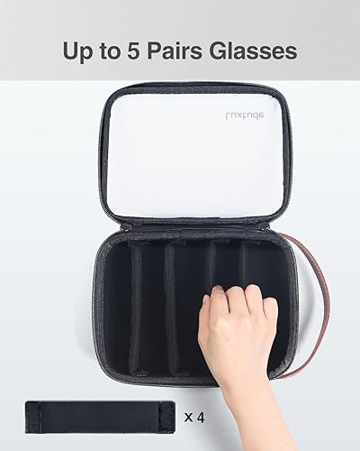 Miniatura 3 de Luxtude Travel Sunglasses Organizer Case for Women Men, Glasses Case Multiple Pairs wAdjustable Slot, Clear Sunglass Storage