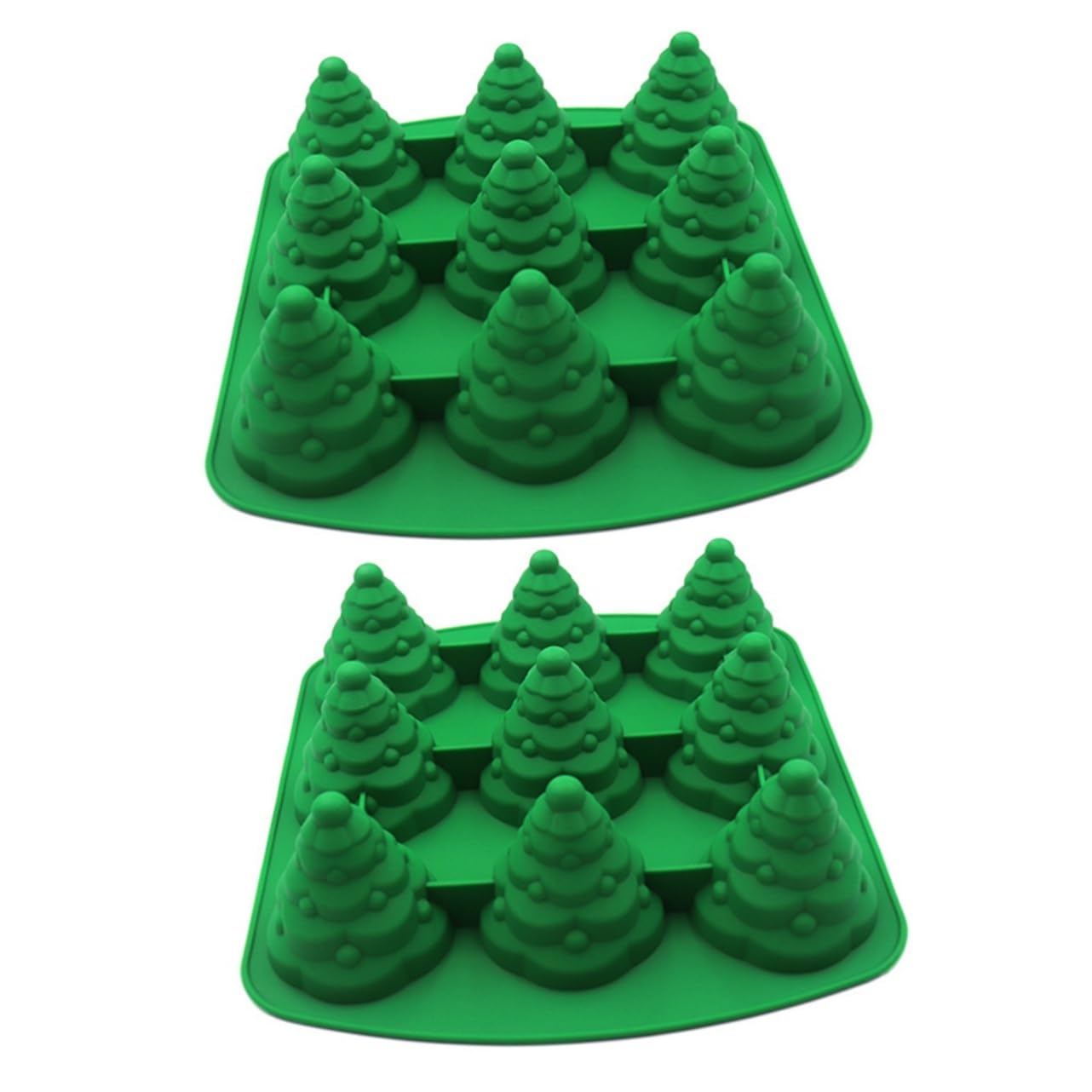 MAGICLULU 2 Pezzi Adorabile Stampo Per Biscotti A Forma Di Albero Di Natale Strumento Unico Per Modellare Il Cioccolato Stampo Da Forno Verde