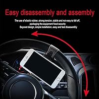 Vista 5 de Soporte para teléfono de automóvil, soporte para volante de teléfono, abrazadera ajustable para teléfono celular, clip de montaje portátil sin