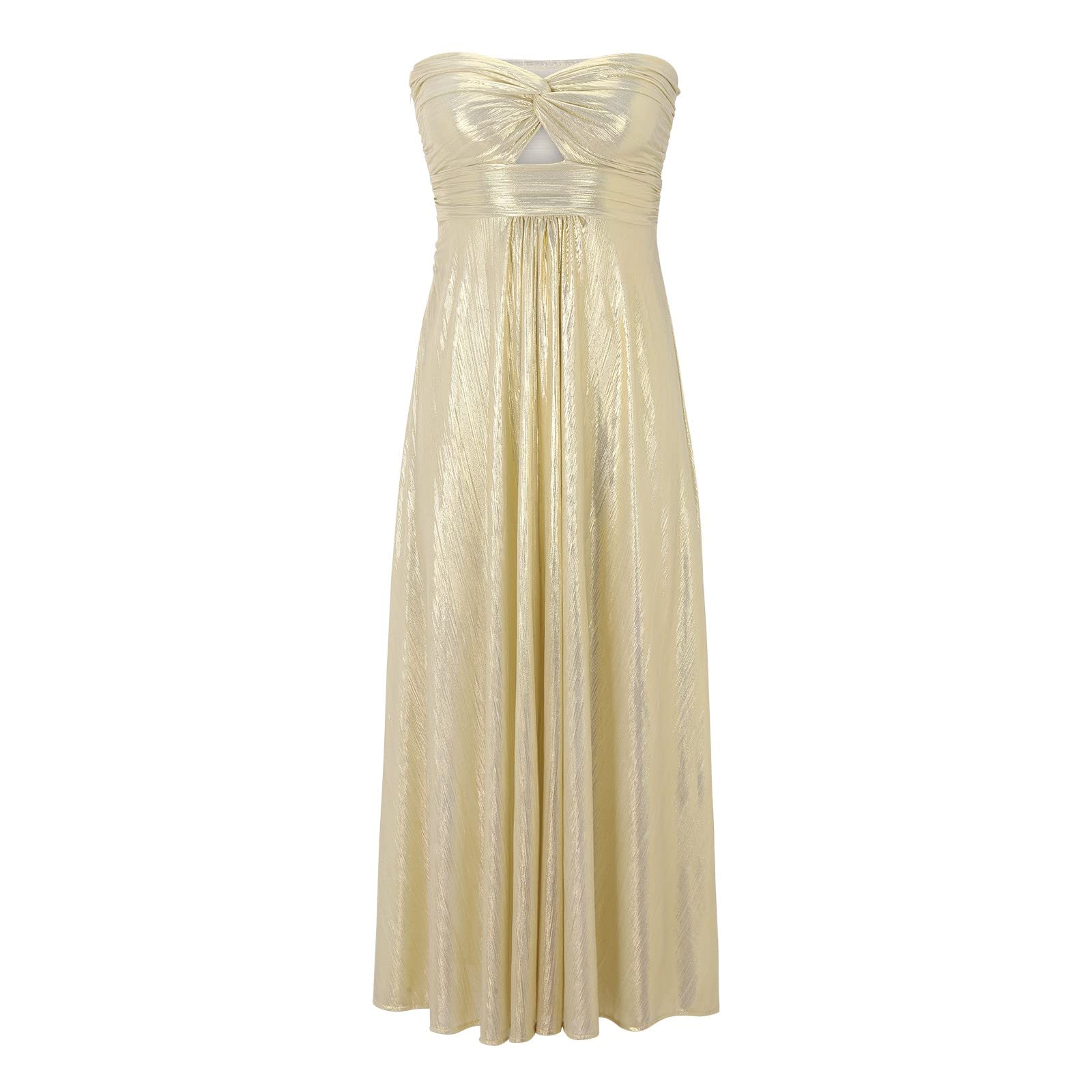 Vestido de mujer con temperamento bronceado en el pecho, vestido de verano, hombros descubiertos, vestido maxi elegante, plisado