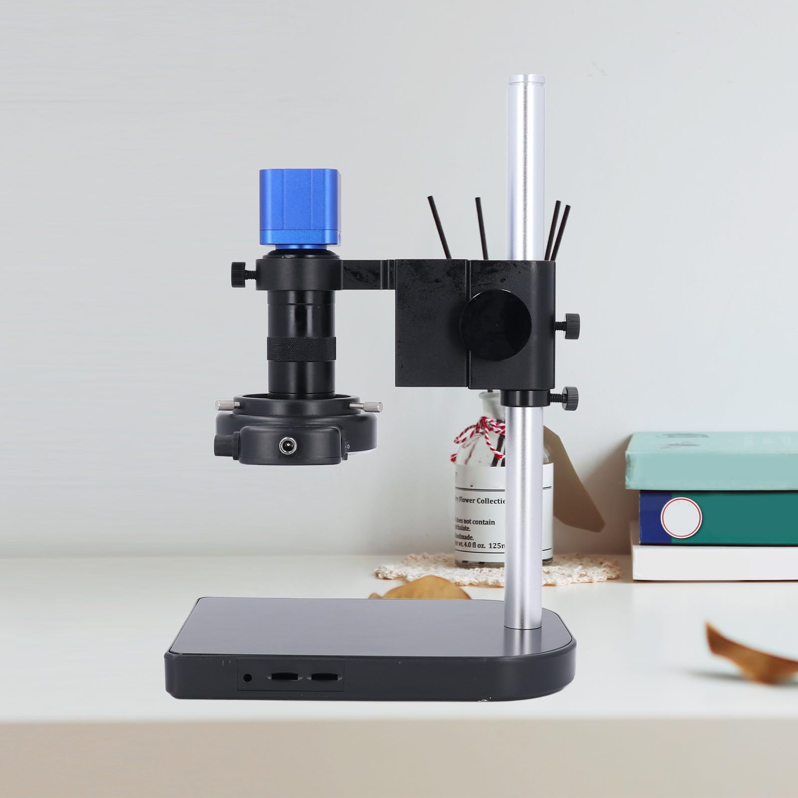 ViaGasaFamido Eye Elettronico 24 MP con Base Regolabile e 130x Ingrandimento, Supporto Software Completo per le Vittorie XP 7 8 10, Ideale per L'analisi di Laboratorio e L'uso Dell'istruzione