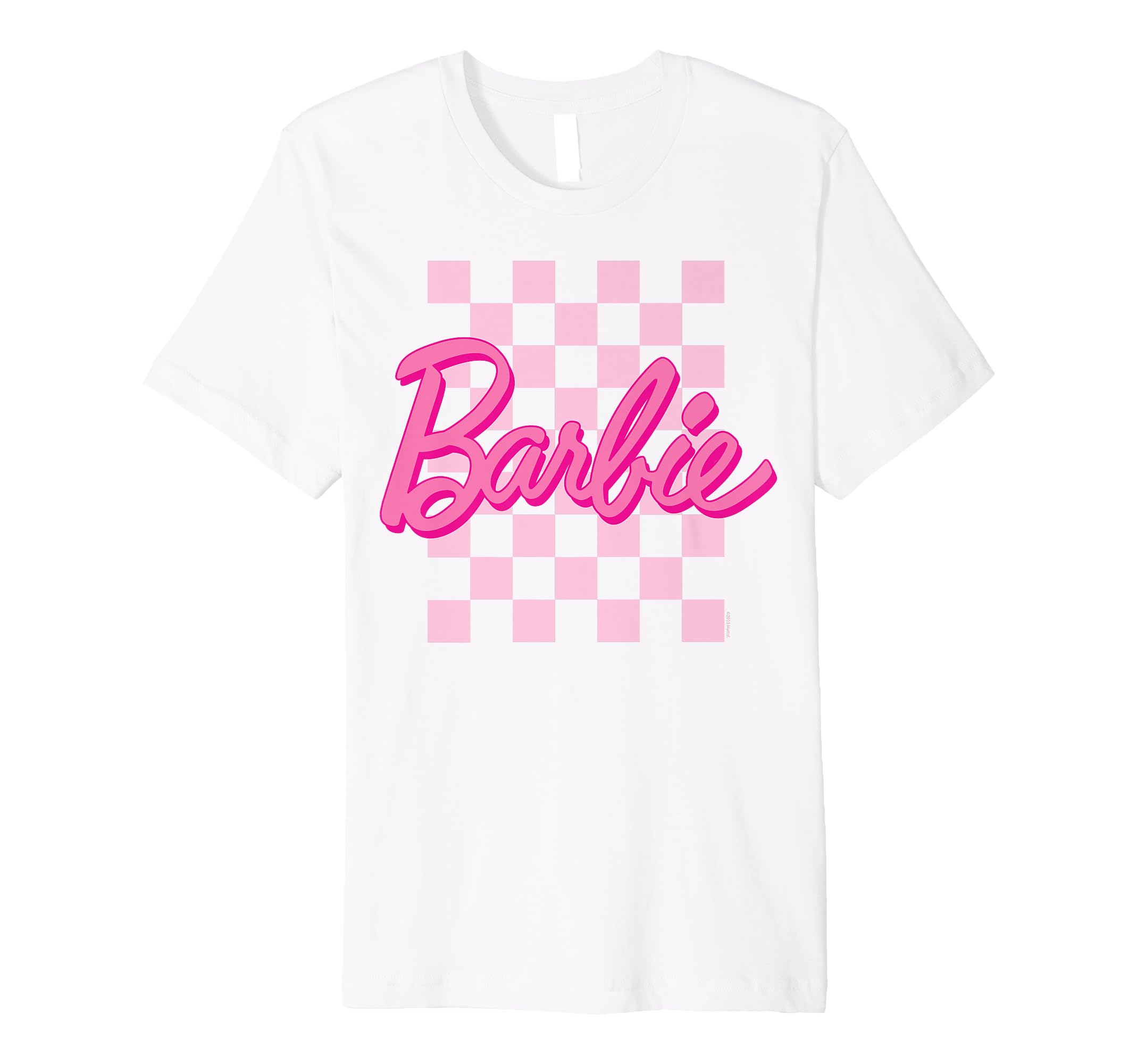Barbie - Barbie Logo Checkered Background Premium T-Shirt