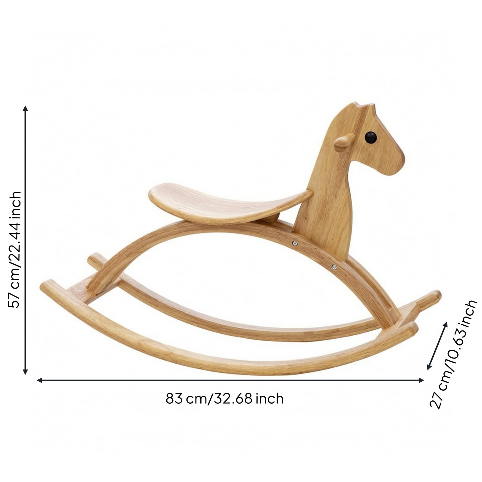 Taburete Mecedor Resistente Balancín Infantil con Asiento Silla para Niños, Madera