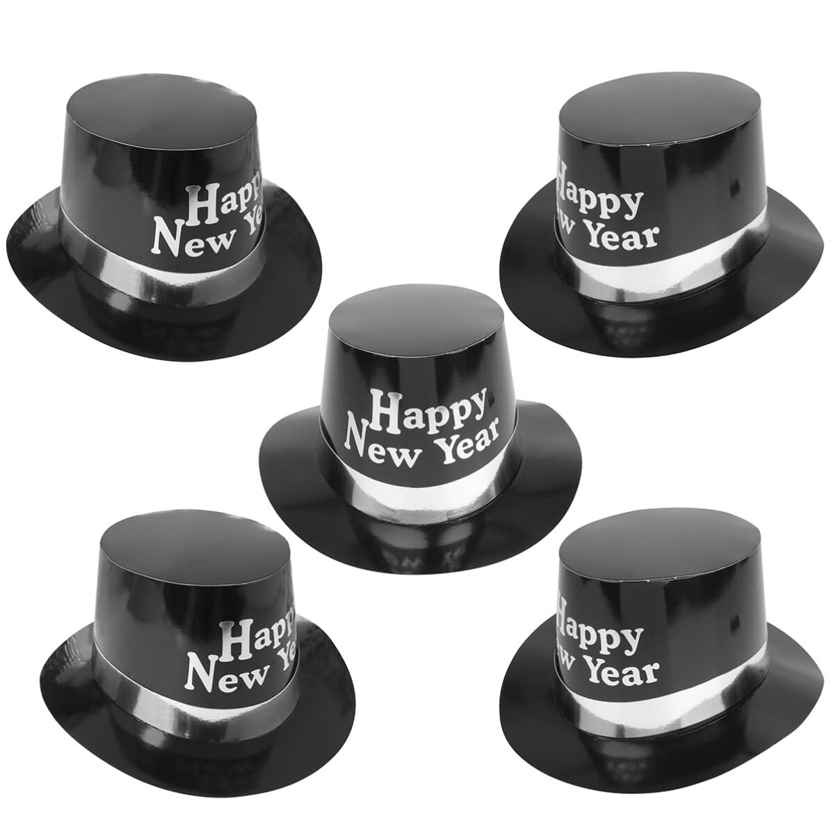 Luxshiny Sombrero De Copa Para Fiesta De Año 5 Uds. Sombreros De Copa En Blanco Y Tiaras Sombrero De Mago Artículos Para La