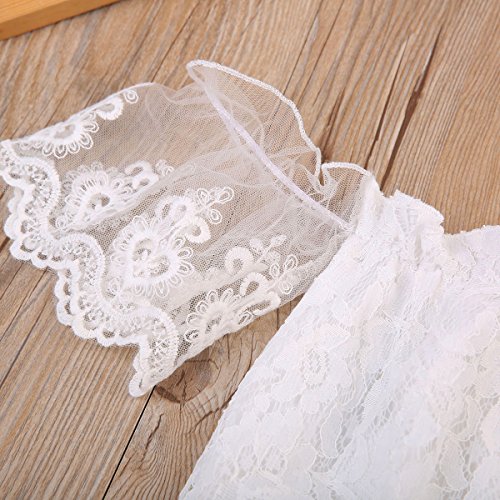 Newborn Baby Girl Lace Romper White Off-shoulder Embroidery Bodysuits Outfit Clothes4