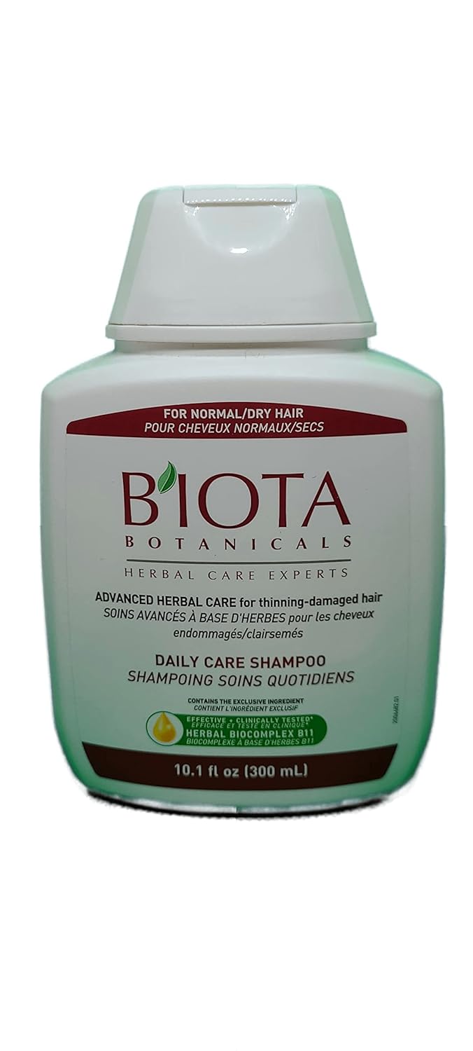 B'IOTA Botanicals Herbal Care Experts Daily Care Shampoo For Normal/Dry Thinning Hair, 10.1 OZ