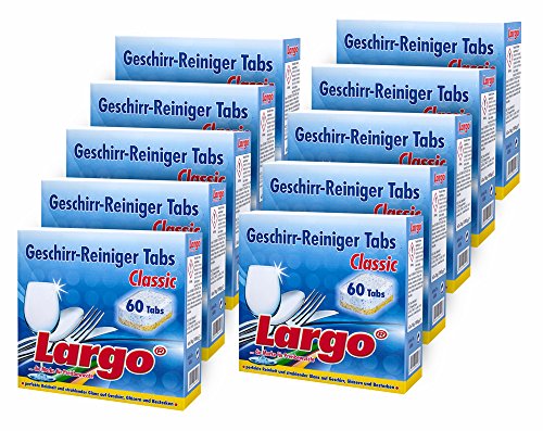 Preisvergleich Produktbild 10er SET Geschirr Reinigertabs duoaktiv Largo a 60 Stk. / Geschirrspülmaschinentabs / Spültabs / Spülmaschinentabs