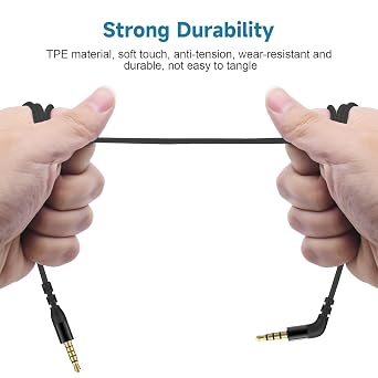 Replacement Audio Cable Compatible with SteelSeries Arctis Nova Pro, Arctis Nova 7 Gaming Headset (Black/5ft)