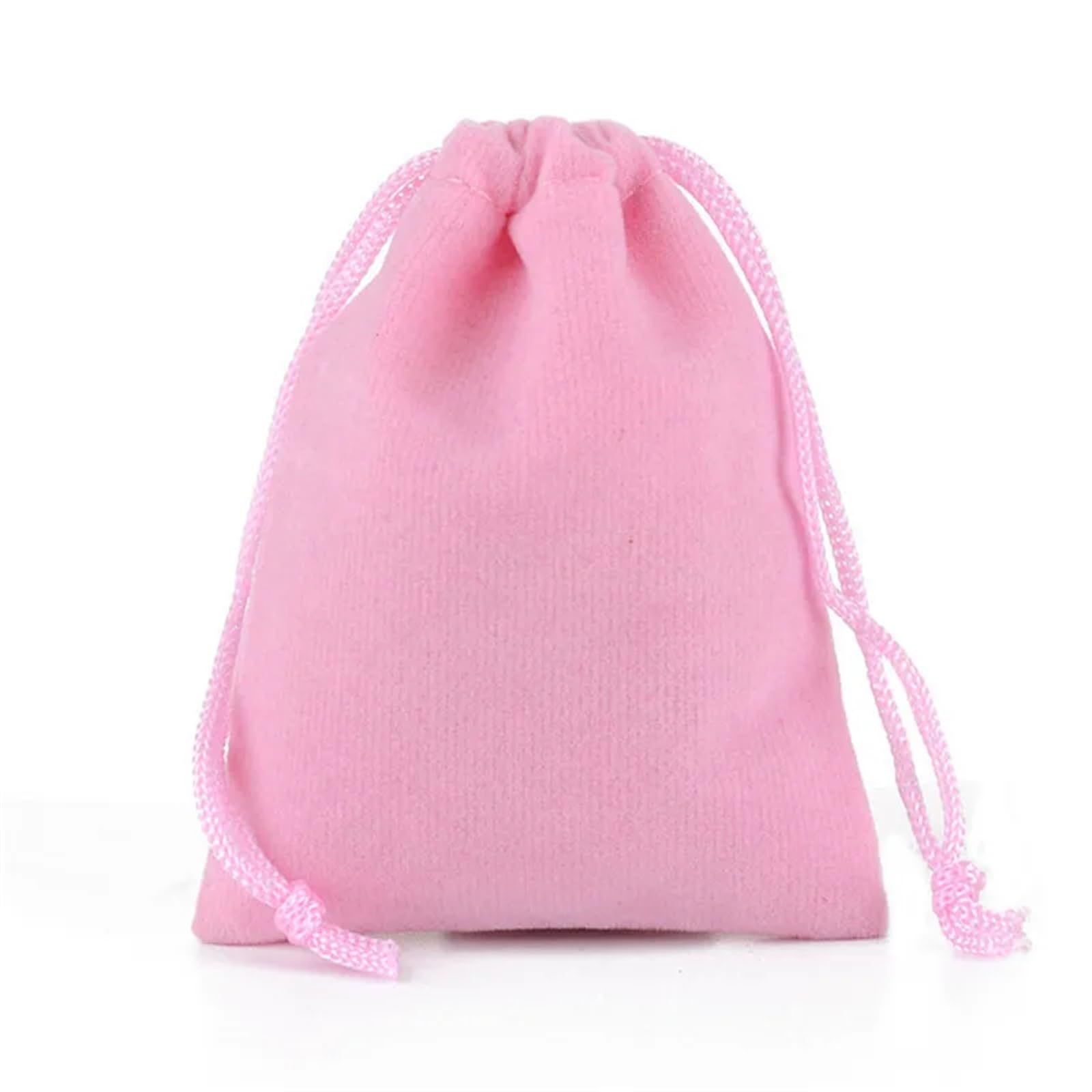 Pequeñas Bolsas de Regalo 50 Uds 5x7 7x9 9x12 13x18 15x20 17x23cm bolsa de terciopelo joyería cordón negro bolsas de franela bolsas de regalo de Perfume decorar(Pink,15X20CM)