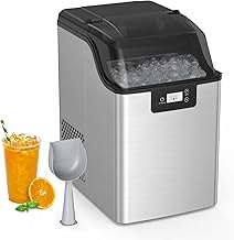 Nugget Ice Maker Countertop, 45lbs/Day, Pebble Ice Maker with Self-Cleaning,Crushed Ice Makers or Home/Kitchen/Office/Bar/Party