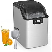 Nugget Ice Maker Countertop, 45lbs/Day, Pebble Ice Maker with Self-Cleaning,Crushed Ice Makers or Home/Kitchen/Office/Bar/Party