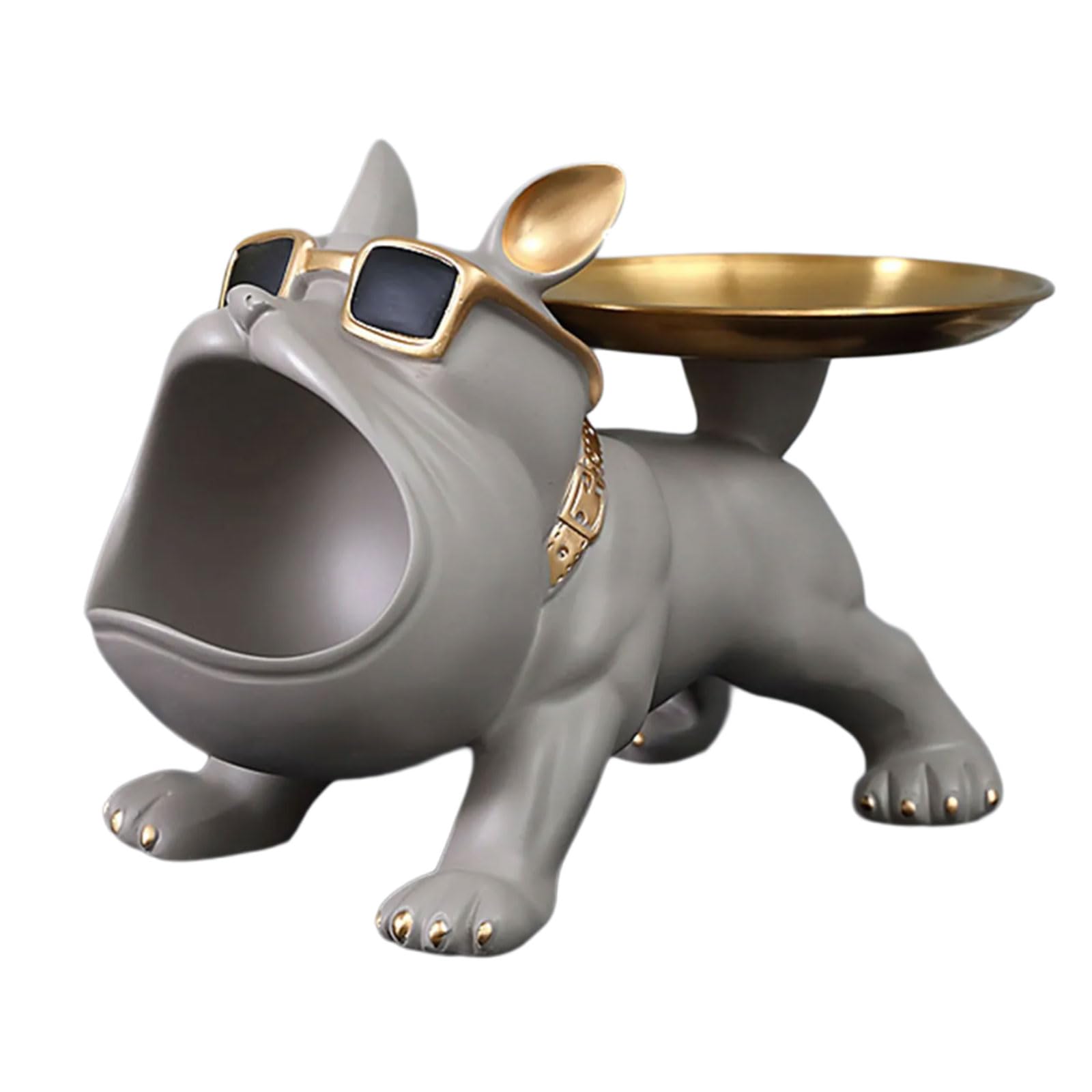 Mllepjdh Creative Big Mouthed Dog Storage Figurine for Desk Organization and Home Decoration Animal Statue Dog Storage Sculpture
