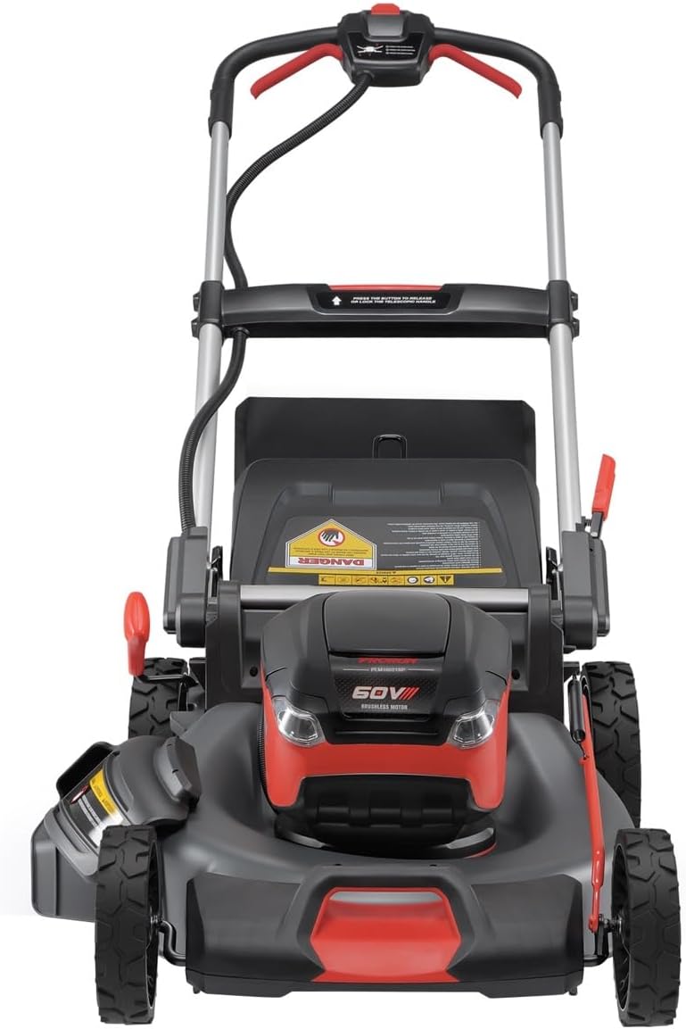 PRORUN 60V 21-in. Steel Deck Brushless Cordless Self-Propelled Lawn Mower with 5.0 Ah Battery and Charger PLM16021SP