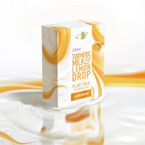 Dove Plant Milk Cleansing Bar Soap Turmeric Milk & Lemon Drop Glow Booster 4 Count For Moisturized Skin Gentle Cleanser, No Sulfate Cleansers Or Parabens, 98% Biodegradable Formula 5 Oz thumb #8