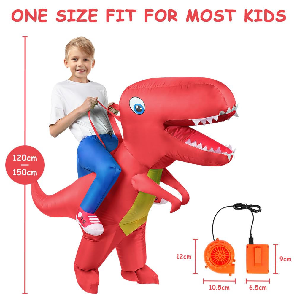 AOOWU Costume Gonfiabile, Costumi Gonfiabili Bambin Travestimento Gonfiabile, Dinosauro Gonfiabile Costumi Divertenti per Insegnanti Scuola Festa di Halloween, Carnevale