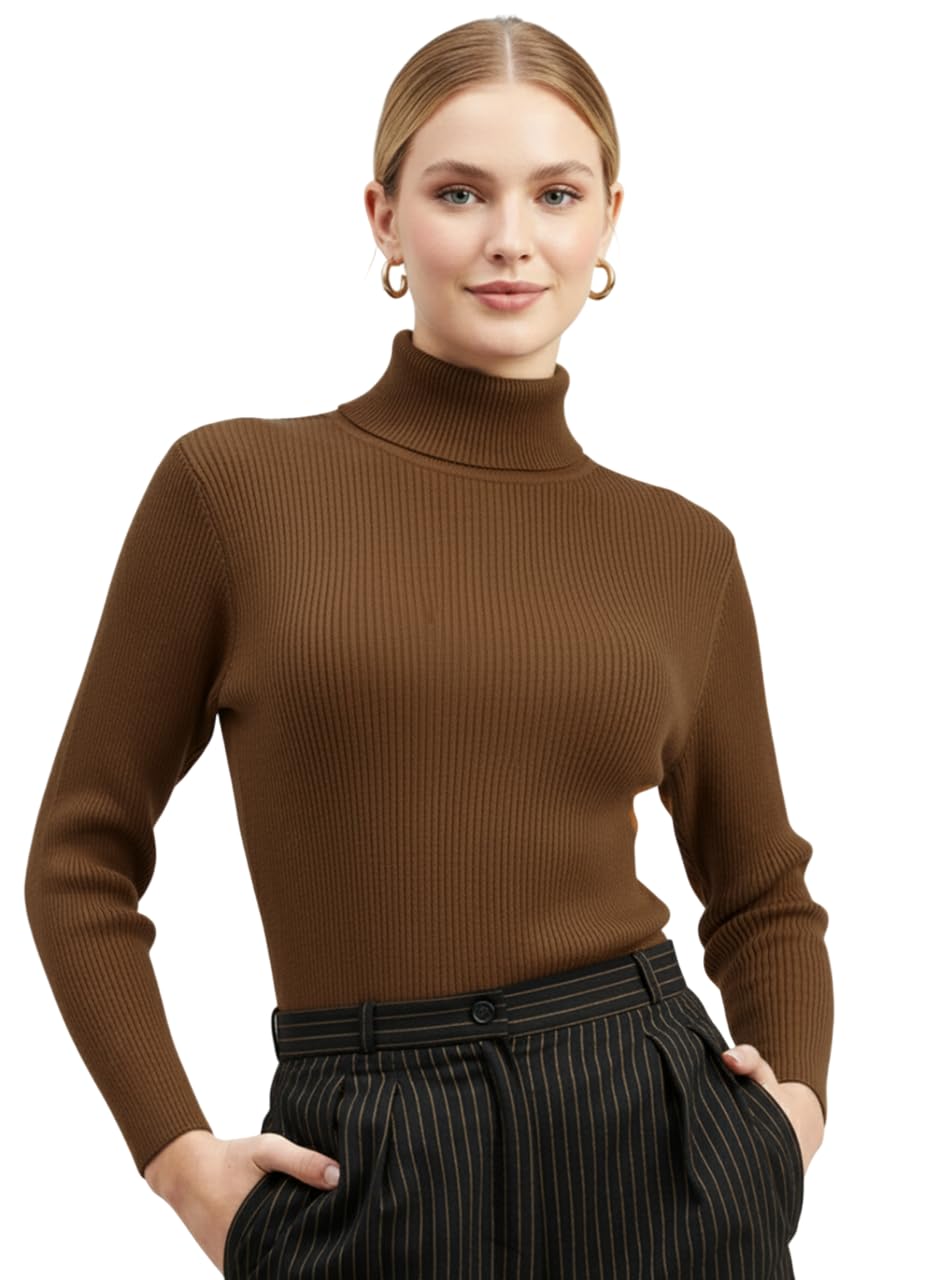 Women's Ribbed Turtle Neck Sweater-image-22