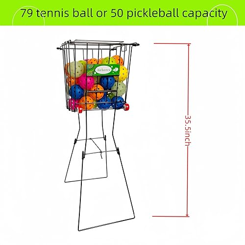 Miniatura 2 de Tolva de pelotas de tenis o tolva de pickleball, capacidad de 79 tenis o capacidad de 50 picklel, también como recogedor de pelotas, fácil de