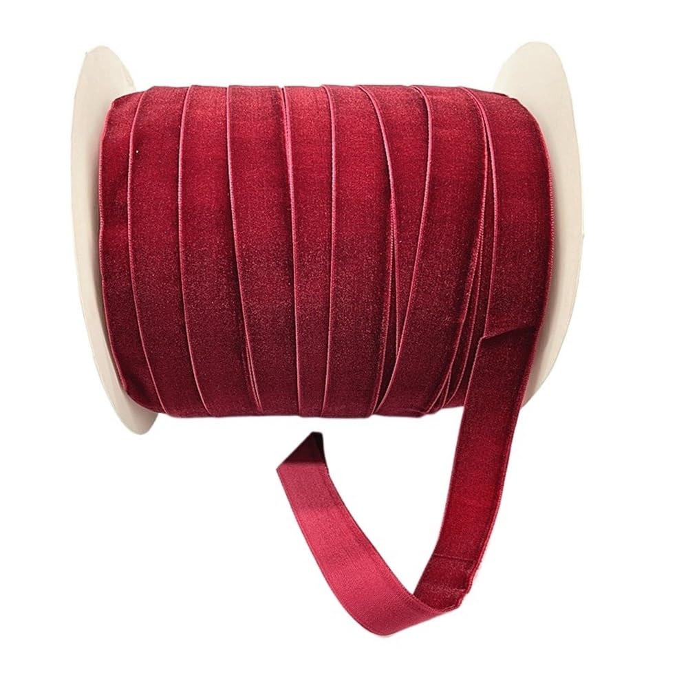 WEITINGKKK Ribbons for Gift Wrapping, Wide Single Face Velvet Ribbon Roll 20mm Party Multicolor 5 Yards(DarkRed)