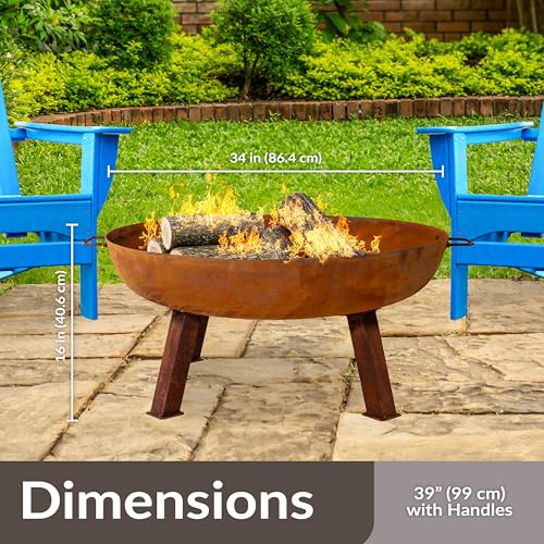Sunnydaze 34-Inch Cast Iron Fire Pit thumbnail 6