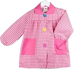 Baby Kids Nursery School Apron Plaid Apron