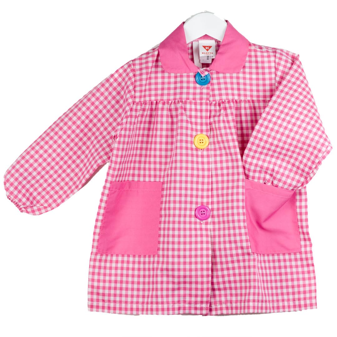KLOTTZ Tablier-blouse à carreaux pour crèche ou école, pour bébés, enfants - 2