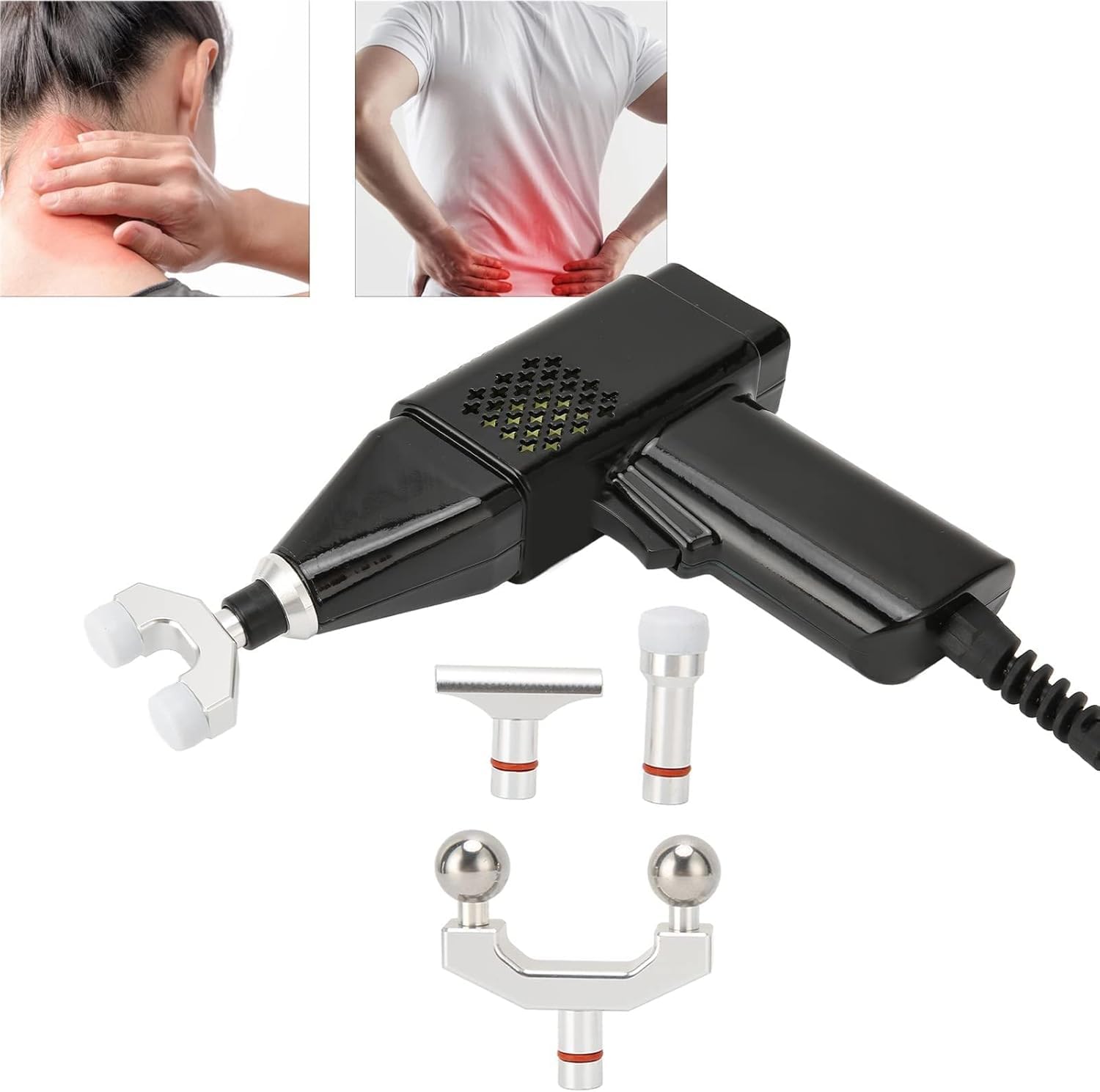 Narzędzie do regulacji chiropraktyki, 3 Poziomy Elektryczny Kręgarz Kręgosłupa Z 4 Głowicami Masującymi, Głębokie tkanki Perkusyjne Mięśnie