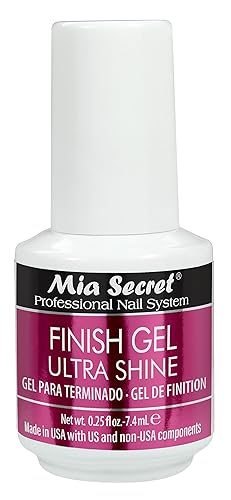 Mia Secret Gel de acabado MINI capa superior para uñas de gel o acrílicas - Gel de acabado ULTRA BRILLANTE - Capa superior de alto brillo para uñas