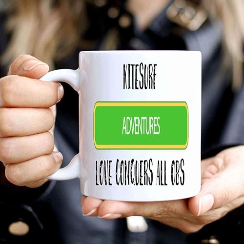 Miniatura 4 de Winter Sports Gift for Kitesurf Enthusiasts, an Gift for Men and Women on Christmas - Hydrofoil Badge Quote on 11 Oz White Ceramic Coffee Mug