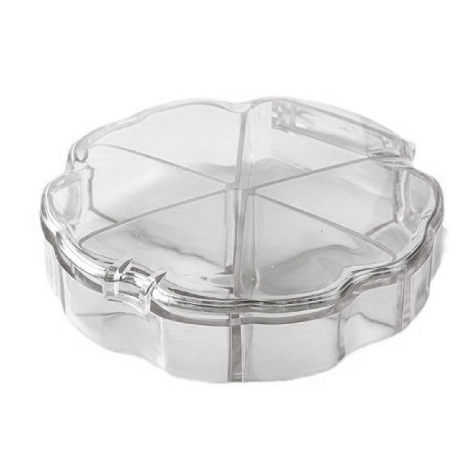 Gissroys White Jewellery Organiser Box 6 Grid Clear Plastic Organisers Box Nails Glitter Rhinestones Bead Container Nails Tool Jewellery Organiser