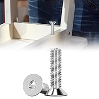 Vista 10 de SUNXULIMI Tornillos hexagonales de cabeza plana M8 x 20 mm, pernos avellanados, acero inoxidable 304, acabado brillante, totalmente roscado, unidad