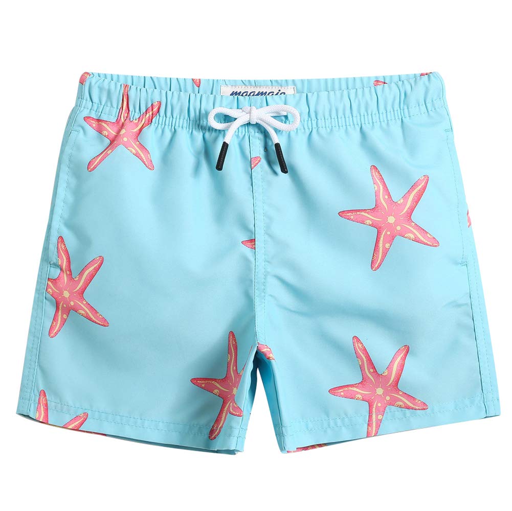MaaMgic Kleine Jungen Badeshorts Schnelltrocknend Boardshorts mit Mesh-Futter Taschen und Verstellbarem Tunnelzug MEHRWEG