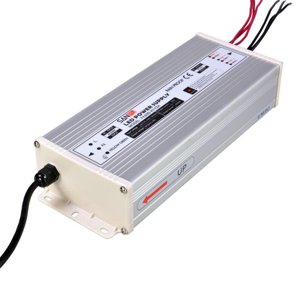 SMPS 600w 24v LED Drive 25a Constant Voltage Switching Power Supply 220v 230v ac-dc Lighting Transformer Rain Proof IP63 (SANPU FX600-H1V24)