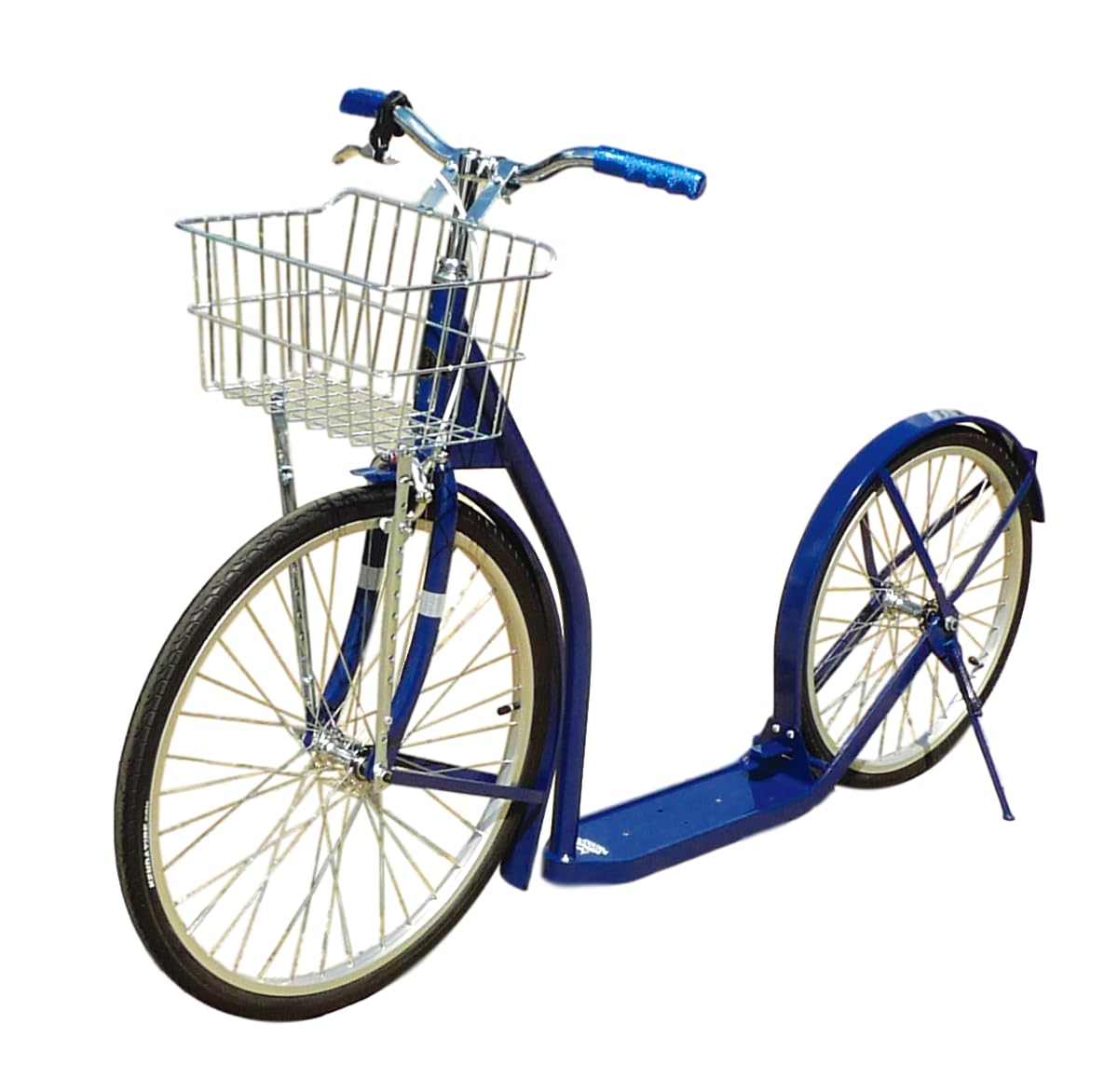 Amish-Made Deluxe Kick Scooter Bike - Model 2420 - Adult Size (Kickstand Included, Navy Blue)