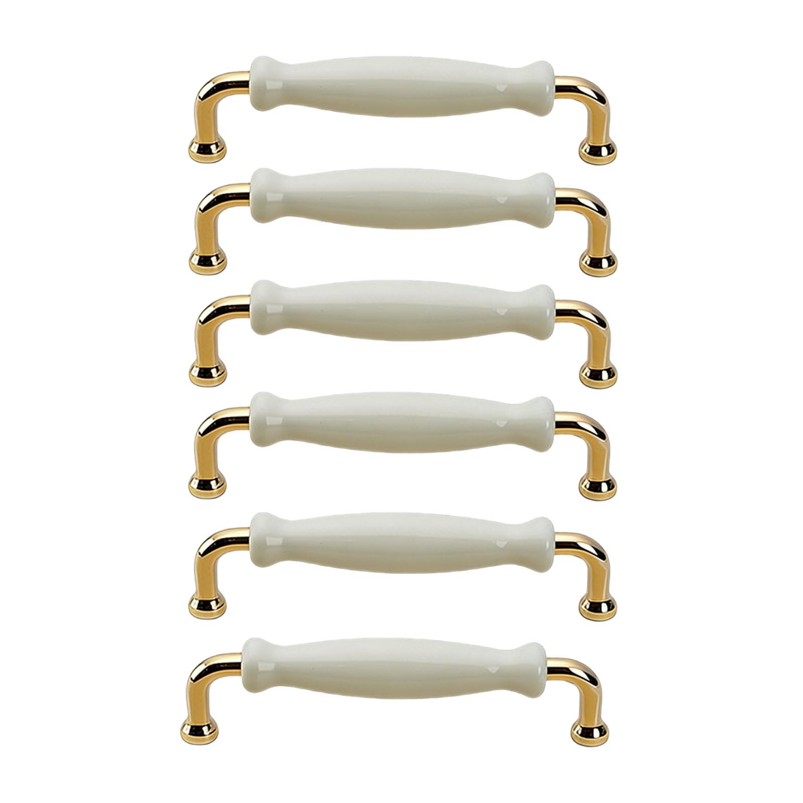 6PCS Cupboard Handle, Ceramic Zinc Alloy Cabinet Handle, Kitchen Drawer Door Handles, Door Knobs for Replacement, for Drawer, Kitchen Cabinet, Bathroom Cabinet, Wardrobe Door(Hole Centre: 128mm)