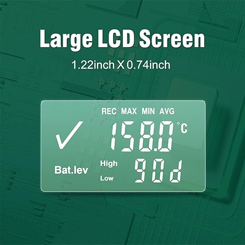 Miniatura 3 de Freshliance - Registrador de datos de temperatura con pantalla LCD, grabadora de temperatura USB de un solo uso con 30000 puntos, informe automático
