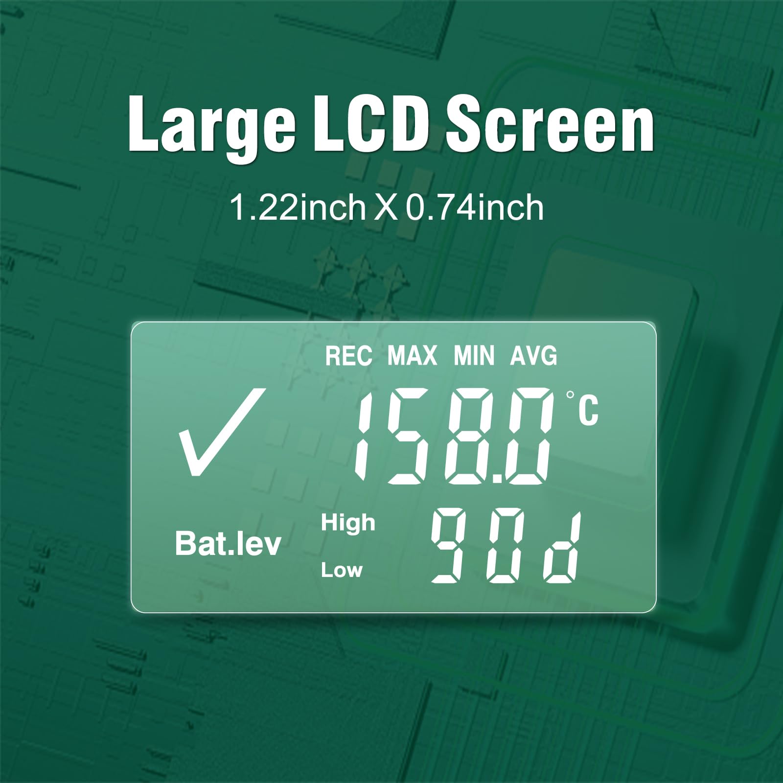 Freshliance Registrador de datos de temperatura LCD de un solo uso con informe PDF 7Days 10Pack Fresh Tag1D