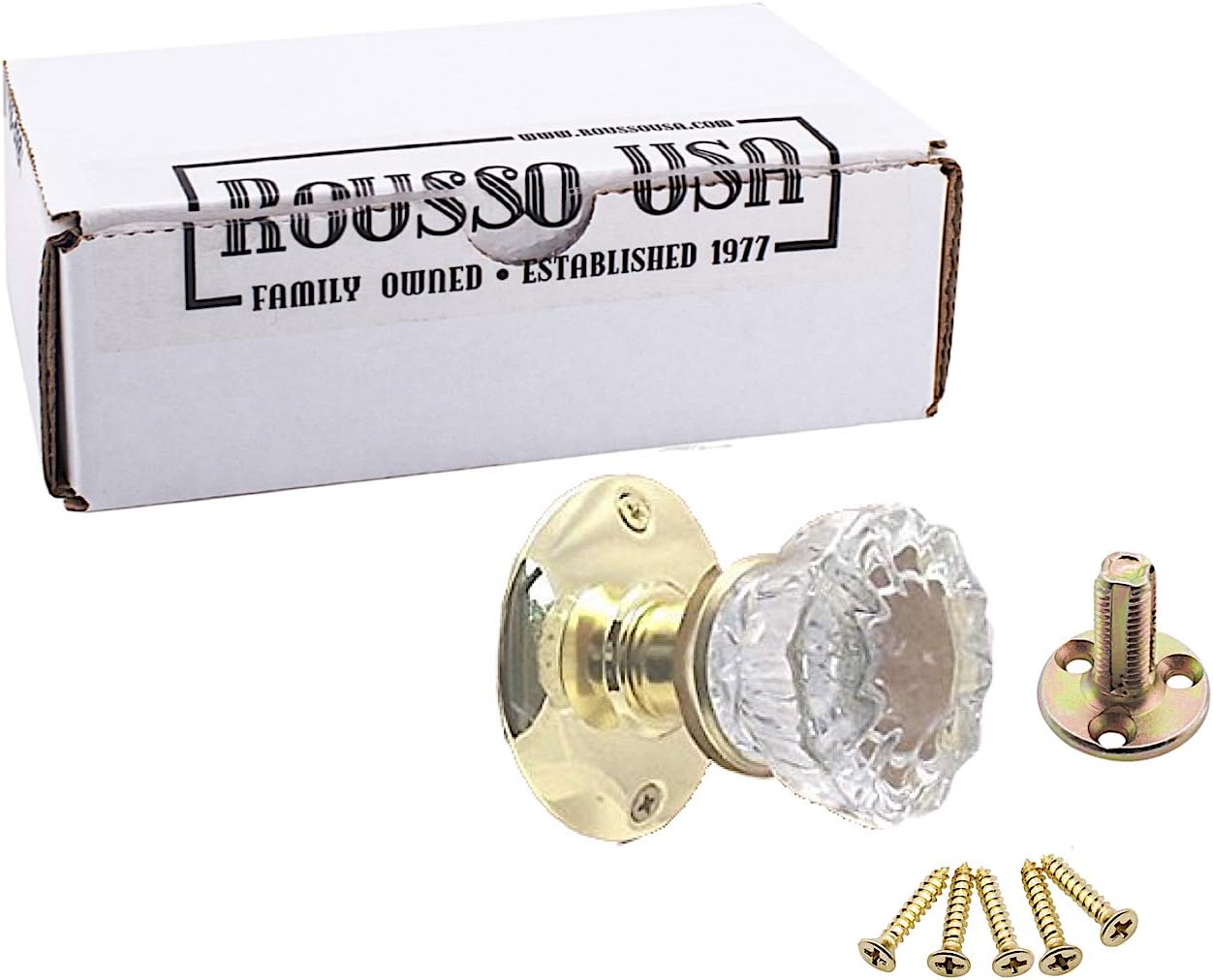 Rousso's Reproductions Crystal Glass Door KnobDummy/French Surface