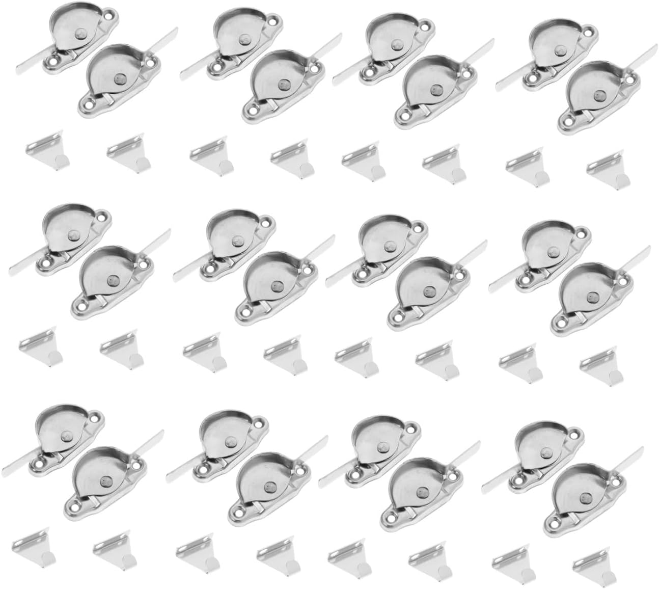 12sets Stainless Steel Crescent Lock Window Buckle Locks for Bedroom for