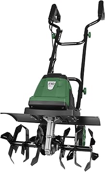 18-INCH Electric Tiller, 15 Amp Cord Cultivator with 6 Steel Tines, Foldable Handle & Adjustable Wheels for Soil Digging