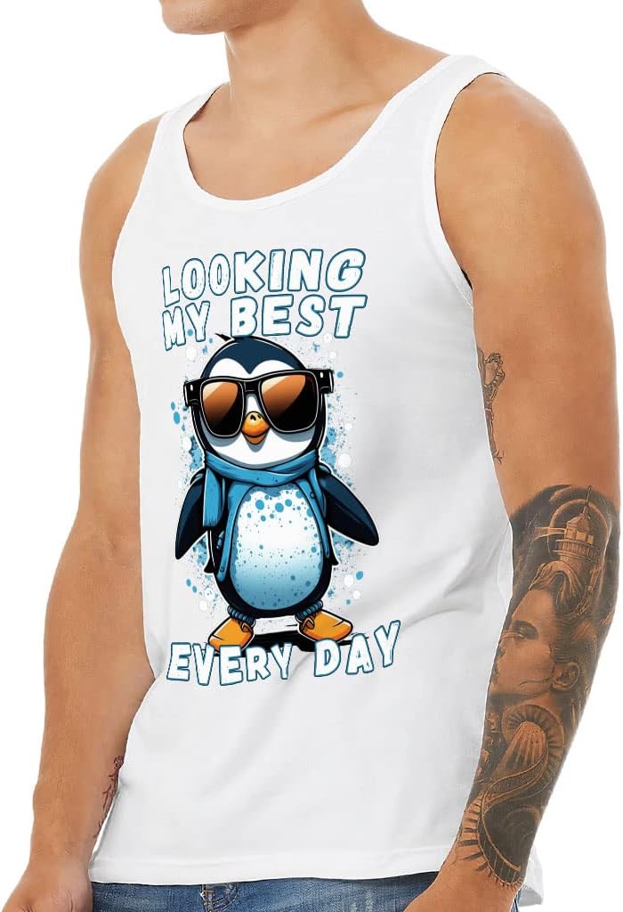 Looking My Best Tank - Kawaii Workout Tank - Penguin Jersey Tank