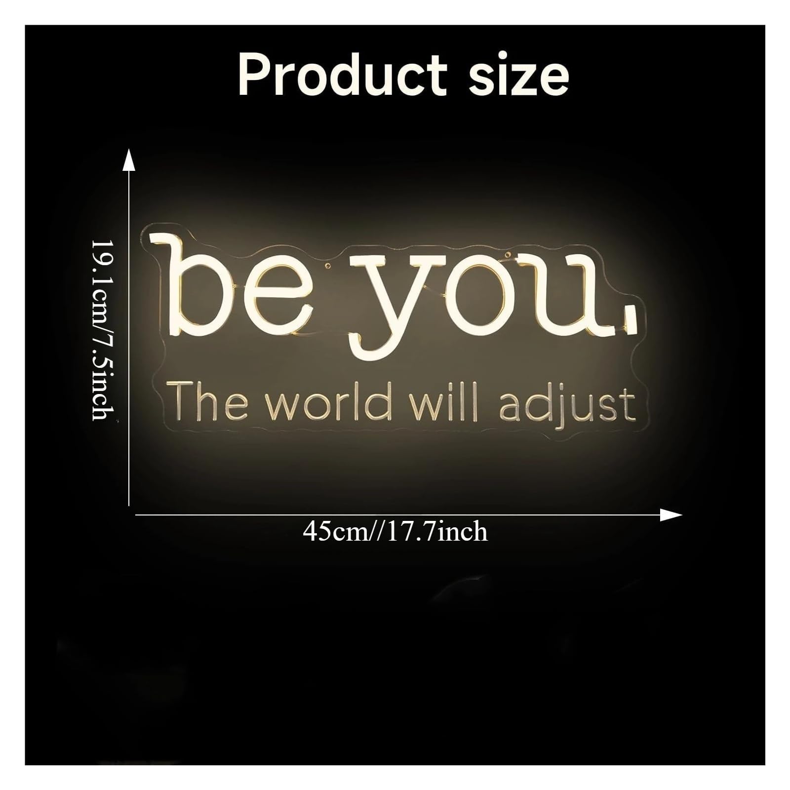 Luci al Neon Da Parete Insegna Al Neon A LED "Be You The World Will Adjust"