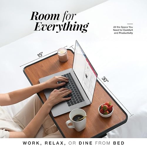 Miniatura 2 de Medical king Mesita de noche ajustable con ruedas, escritorio de cama sobre la cama con ruedas, mesa de hospital para uso en el hospital y el hogar