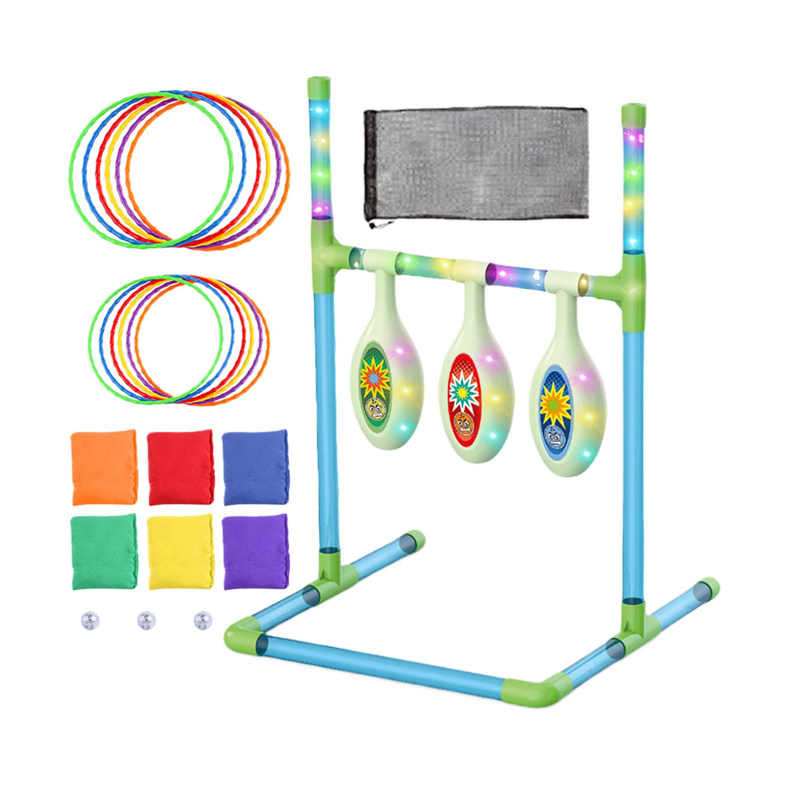Juego de bolsas interactivo con luces LED nocturnas 8