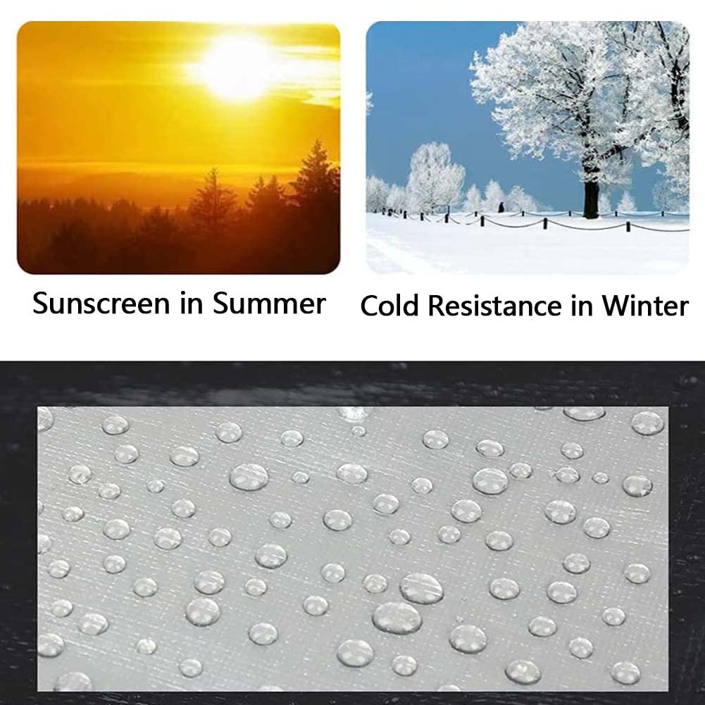 Lona impermeable multiusos resistente para muebles de exterior, caravana, barco, camping, cubierta de troncos de madera, picnic, suelo, hoja, ojales fuertes para un cierre seguro