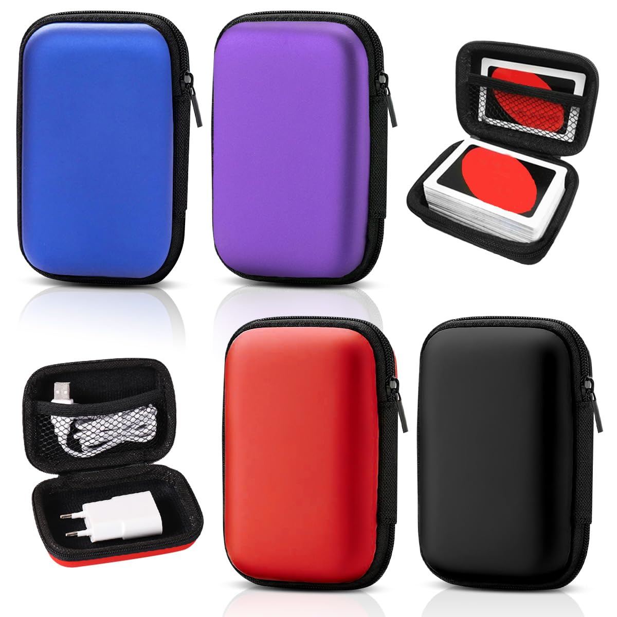 QIMMU 4 Pieces Game Card Box, Card Storage Box, Card Cases, Sapphire Blue