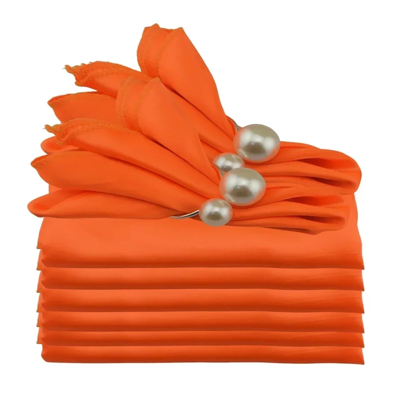 Satin Dinner Napkins 24pcs Shiny Satin Wedding Table Napkins 19"x19" Birthday Party Cloth Napkin Restaurant Coffee/Tea Towels(Orange)