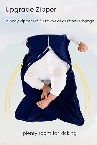 Miniatura 3 de TotAha Saco de dormir acolchado de 12-18-24 meses, suave, cálido, para invierno, 1.0 TOG, saco de dormir para bebé con cremalleras de 2 vías