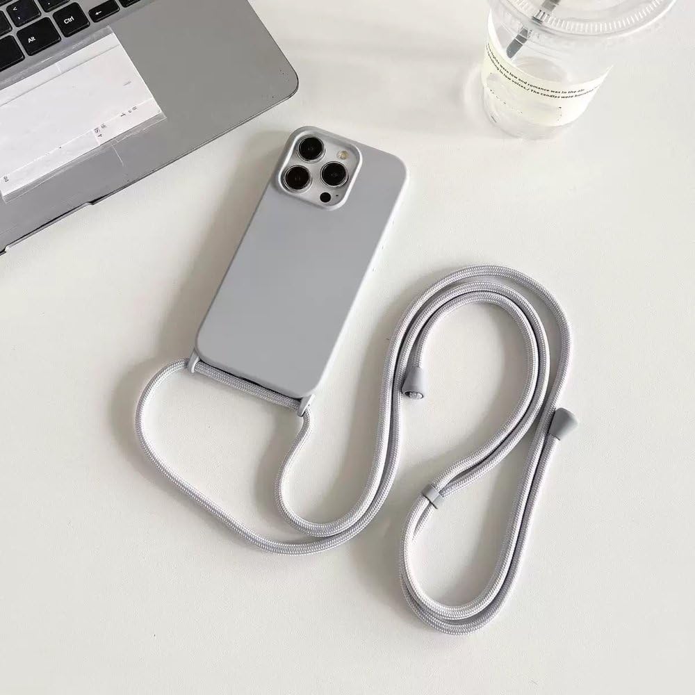 Coque silicone liquide iPhone 16 Pro 15 14 13 Pro Max 12 Mini gris
