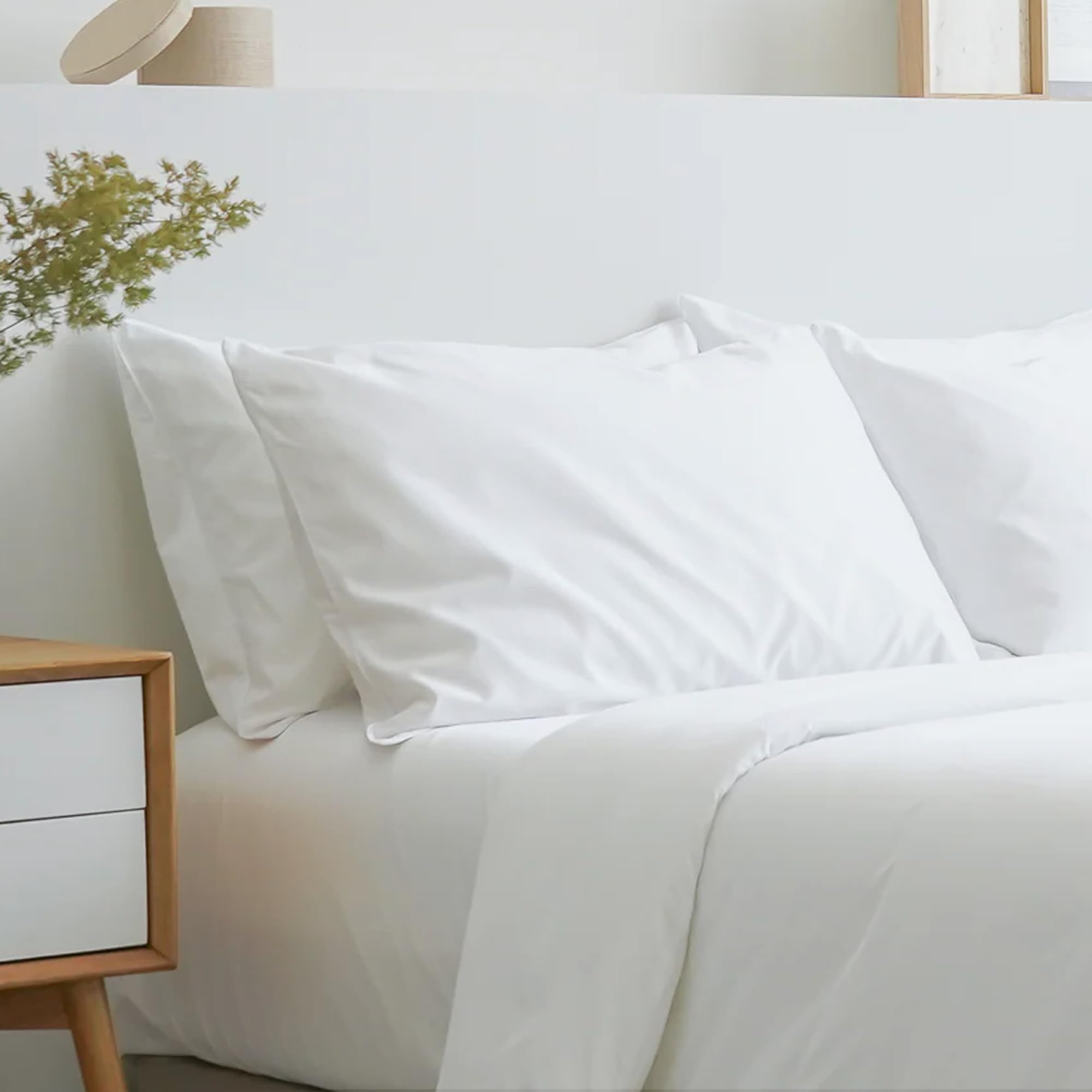Certified Egyptian Cotton Rich Flat Sheets Double - Hotel Quality Crisp Percale Sheets, Skin Friendly & Breathable - 2” Hemstitched Flat Sheets - White
