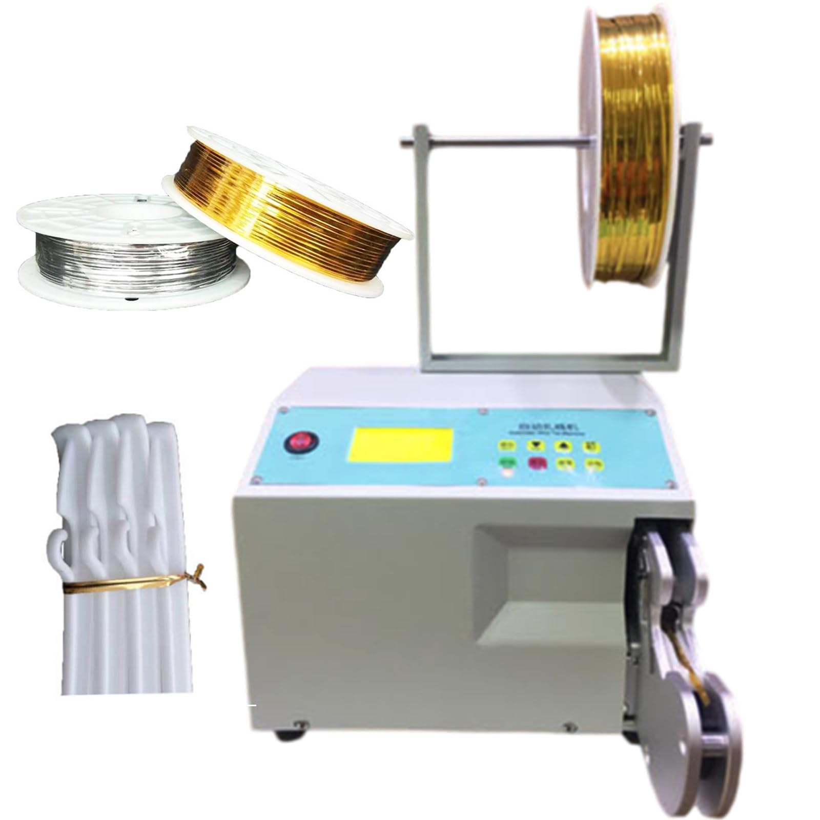 AYCDL Auto Twist Tie Machine, Electric Semi Manul Bag Closure Bundling, Food Twist Tying Machine, Metallic Twist Ties Wire for Candy Bread Toy